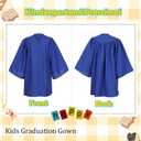 D DODOU Matte Preschool and Kindergarten Graduation Cap Gown Set with Year Charm Tassel (Blue)