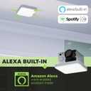 Homewerks 7148-01-AX Smart Bathroom Fan with Alexa Voice Assistant Color Changing LED Light and Bluetooth Speakers 110 CFM 1.5 Sones, Medium