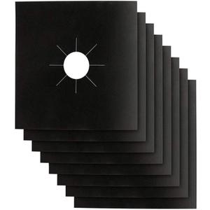 Stove Burner Covers - Gas Stove Protectors Black 0.2mm Double Thickness, Reusable, Non-Stick, Fast Clean Liners for Kitchen/Cooking. Stove top Covers Gas Burners Size 10.6" x 10.6" BPA Free(8 Packs)