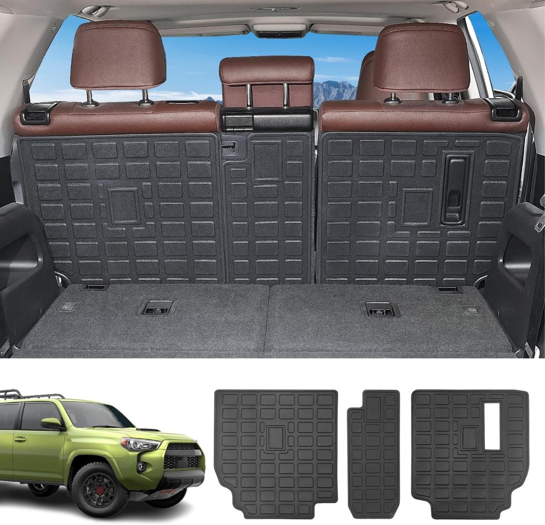 powoq Backrest Mat Compatible with 2010-2024 Toyota 4Runner 7-Seat TPE Material Back Seat Protector Replacement for 2010-2024 Toyota 4Runner Accessories (2nd Backrest Mat)