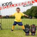 BEAST RAGE Goalkeeper Gloves for Boys Kids Youth Football Keeping Soccer Goalie Gloves with Strong Grip for Ball Receiver,Wrist Support 4MM Latex Palm (Size 3 - fit for 5 to 6 Years Old, Orange)