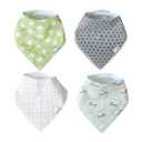Copper Pearl 4 Pack Soft Cotton Baby Bibs for Drooling and Teething, Absorbent Drool Bibs for Baby Girl and Boy, Adjustable to Fit Newborns to Toddlers, Tons of Styles (Bogey)