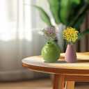 2 x Mini Ceramic Vase Refrigerator Magnets, Small 3D Plant Vase, Refrigerator Decorative Accessories, Suitable for Desktop, Kitchen, Office Decoration (A)