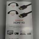 GE HDMI Cable Kit, 6ft. HDMI Cable with Mini HDMI Adapter and Micro HDMI Adapter, High Speed with Ethernet, Gold Connectors - Bl