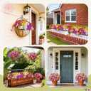 Der Rose 24 Bundles Artificial Flowers for Outdoor UV Resistant Faux Plants Spring Flowers for Outdoor Planters Wedding Home Garden Patio Porch Decor (8 Colors)