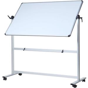 VIZ-PRO Double-Sided Magnetic Mobile Whiteboard, 48 x 36 Inches, Aluminium Frame and Stand