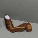 SICARE Chunky Heel Penny Loafers for Women Closed Pointed Toe Block Heels Cross Buckle Strap Slip On Classic Vintage Pumps Dress Shoes Elegant for Work Office Party Daily Wear, Size 6