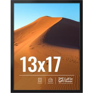 LaVie Home 13x17 Picture Frame for Wall Display, 13x17 Black Picture Frame with HD Plexiglas, 13 x 17 Poster Frame 1 Pack, Display Frame for Vertical or Horizontal, Classic Collection