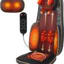 Shiatsu Neck and Back Massager - Full Back Walking Massager with Heated, Knead, Vibrate, Relieve Muscle Pain, Dual-Neck Design, Detachable, Adjustable Massage Intensity & Height Settings (Black)