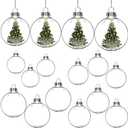 Liliful Glass Ornament for Crafts Clear Christmas Ornament Balls Fillable Clear Balls for Christmas Tree, Party Decor, Wedding, Xmas Transparent DIY Round Ball, Easy to Use to Fill(4 Sizes, 11 Pcs)