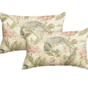 AVOIN colorlife Chinoiserie Flowers Birds Light Green Throw Pillow Covers, 12 x 20 Inch Cushion Case Indoor Outdoor Decoration for Sofa Couch Farmhouse Set of 2