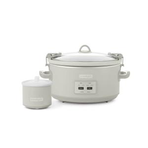 Crock-Pot Designer Series 7qt Slow Cooker with Bonus Little Dipper Mushroom: 4 Settings, Stoneware, Stainless Steel, Keep Warm