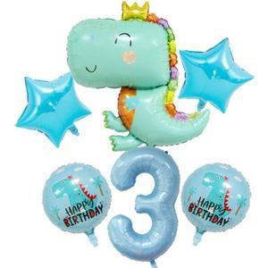 DIWULI Dinosaur Party Decorations Set - Number 3 Balloon Blue, Dinosaur Balloons Happy Birthday, Dinosaur Birthday Decorations, Dino Dinosaurios Sweet Dinosaur Decorations Foil 3rd Birthday Party