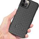 HIDAHE Compatible with iPhone 12 Pro MAX(6.7"), Combo Shell & Holster Slim Shell Case for Men with Built-in Kickstand + Swivel Belt Clip Holster for Apple i-Phone 12 Pro MAX 6.7'' ONLY, Black