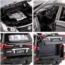 BDTCTK 1/32 Compatible for Lexus LX570 Off-Road in Luxury SUV Model Car, Zinc Alloy Pull Back Toy car with Sound and Light for Kids Boy Girl Gift(Black)