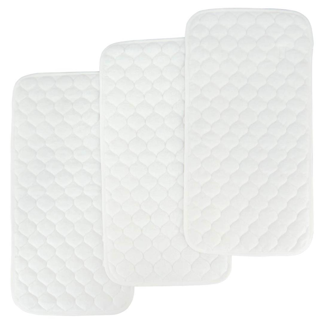 BlueSnail Quilted Thicker Waterproof Changing Pad Liners,3 Count(Snow White 13 x 27)