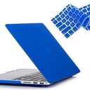 RUBAN Case For MacBook Retina Pro 15 inch A1398 (2015-2012) , Plastic Smooth Matte Hard Case Shell with TPU Keyboard Cover, Navy Blue
