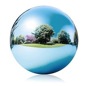 12 Inch Stainless Steel Gazing Ball, Garden Gazing Globe Mirror Ball, Polished Shiny Sphere for Garden Yard Outdoor, Swimming Pool Decoration (Gold)