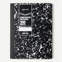 Amazon Basics Composition Notebook, Wide Ruled, 100 Sheets, 9.75" x 7.5", Marble Black, 12-Pack
