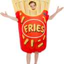 One Casa Inflatable Costumes for Kids,Blow Up French Fries Suit,Full Body Chips Halloween Costumes for Boys Girls (10-12YRS)
