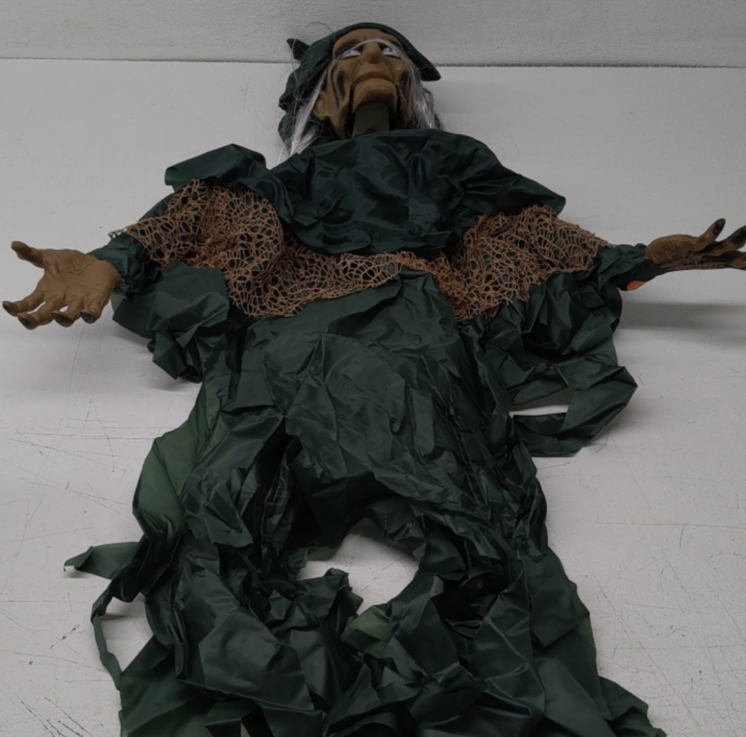 Halloween Decorations Indoor & Ourdoor, Life Size Halloween Animatronics Witch Decoration with Motion and Touch Activated Lights & Sounds, Halloween Animatronics Clearance