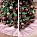 Gejoy Christmas Tree Skirt Jade Fox Velvet Light Pink Mini Tree Skirt for Xmas Party Christmas Decoration Bedroom Home Classroom Corner Decor 12 Inches Gift to Family and Friends
