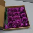 Glitter Roses Bouquet,30PCS Fake Purple Roses Glitter Flowers for Crafts Wedding Bouquet Party Christmas Home Decor(Dark Purple)