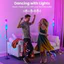 RGB Cylinder Floor Lamp, 1500Lumen Smart Floor Lamps, DIY Mode, Music Sync, Compatible with Alexa, Google, and Apple, for Living Room, Bedroom, Gaming, with Three Stickers