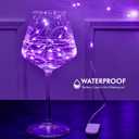 12 Pack Fairy Lights Battery Operated String Light7FT 20LED Waterproof Silver Wire Christmas Lights Outdoor,Firefly Mini Light for Bedroom Party Birthday Wedding Indoor Decorations Home Decor (Purple)