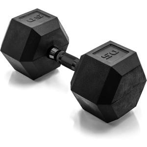 CAP Barbell Coated Hex Dumbbell Weight - Single |  50 lb | Multiple Options
