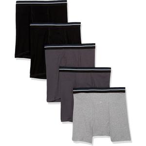Amazon Essentials Men's Breathable Cotton Underwear Boxer Briefs, Tag-Free, Pack of 5 (5XL)