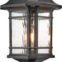 Outdoor Post Light 18.3" Waterproof Pole Light with Water Ripple Glass for Garden Patio Pathway E26 Socket