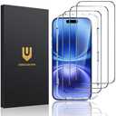 UNBREAKcable 3-Pack Screen Protector for iPhone 16/15, Shatterproof Tempered Glass [Easy Installation Frame] [99.99% HD Clear] [Case Friendly] [9H Hardness] [Full Coverage] for Apple 6.1 inch