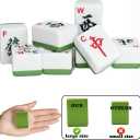 Mahjong Set,Chinese Mahjong Game Set with Carrying Travel Case, 1.5'' Large 146 Tiles with Arabic Numerals, 3 Dices, A Wind Indicator, A Set of Chips, Mah Jongg Set