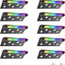 5W RGB Retaining Wall Lights 7 inch LED Hardscape Lighting Color Changing Low Voltage Landscape Paver Lights 12V Step Lights Outdoor Waterproof Stair Deck Lighting (12 Pack+Connectors)