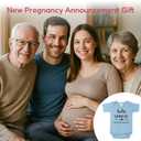 BIBIBLISSBABY Pregnancy Announcement-Baby Announcement Onesie First Grandbaby Gift for Grandparents,Newborn Baby Surprise to Grandma,Grandpa,Husband,Aunt,Family(0-3months,Sage)