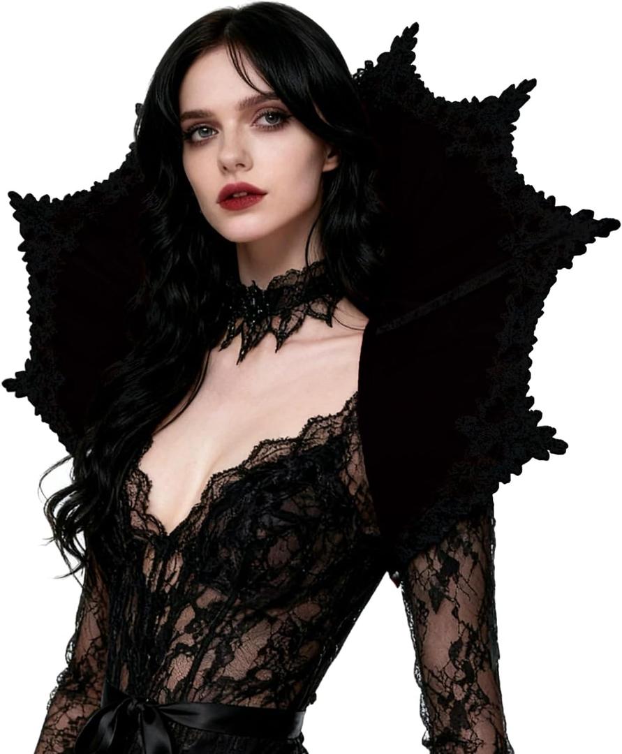 L'VOW Victorian Collar Gothic Stand Up Vampire Collar for Women Halloween Masquerade Cosplay
