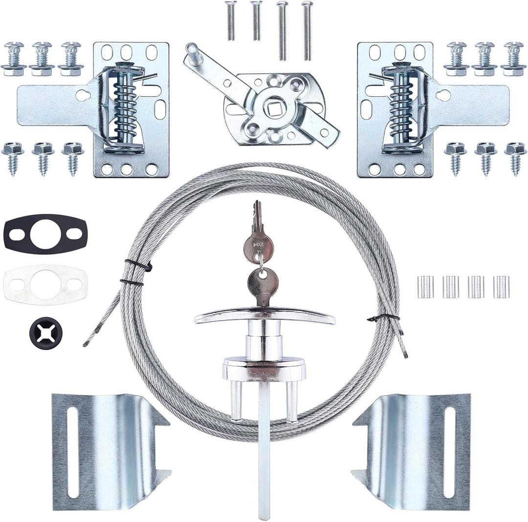 Garage Door Lock Kit, Complete Set with Spring Latch and Keyed Handle, Home Improvement Door Lock