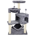 YUNIQUE Cat Tree with Cat Condo and Big Hammock, Grey