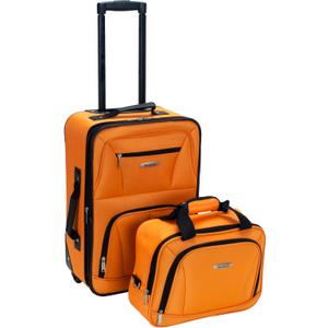 Rockland Fashion Softside Upright Luggage Set, Expandable, Orange, 2-Piece Set (14/19)