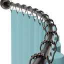 Zenna Home Curved Shower Curtain Rod, No Drill, 50-72 Inch Adjustable Tension Shower Rod for Bathroom, Rustproof, Non-Slip, Adds Room in Shower, Bronze