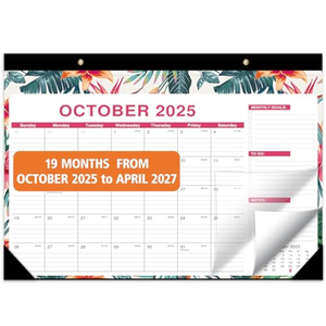Desk Calendar 2025-2027, October 2025 to April 2027, 21 Months Calendar with TO-DO List 16.5 * 12 Inch, 2025-2027 Desk Calendar for Home or Office Planning and Organizing Pack Of 2
