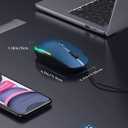 seenda Wired Mouse - USB Computer Mice Wired with RGB Backlit Optical LED Mouse with Attached USB Cord for Laptops Notebooks Chromebook - Blue & Black