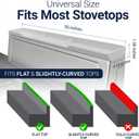 Silicone Magnetic Stove Shelf For Back Of Stove - Over The Stove Shelf, Magnetic Stove Top Shelf, Over The Stove Spice Rack, Oven Shelf For Top Of Stove, Heat Resistant, Includes 6 Extra Plates, White