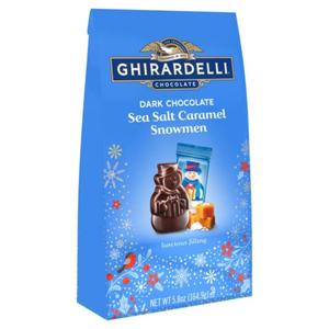 2 x GHIRARDELLI Dark Chocolate Sea Salt Caramel Snowmen, 5.8 oz Bag (EXP 08/31/26)