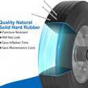10" x 2.5" Flat Free Solid Rubber Tires 10 Inch Hand Truck Solid Wheels Replacement with 5/8" Axles, 8 Spacers 4 Pins for Hand Trucks, Wheelbarrows, Dolly Trolleies, 2 Packs