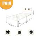 Twin Size Bed Frame with Headboard Footboard, Vintage Metal Platform Beds