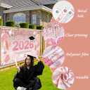 Pink Graduation Decorations Class of 2026, Rose Gold 2026 Graduation Party Decorations, Class of 2026 Paper Pompoms Paper Tassels Backdrop and Balloons for Class of 2026 Party Supplies