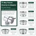 Sink Hose Shower Sprayer Attachment - Faucet Extension w/ 5 Adapters For Bathroom Bathtub, Kitchen Faucet, Utility Laundry Tub, Garden Hose Thread Spout For Delta, Moen, Kohler, American Standard