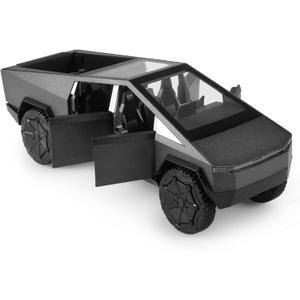 Toy Trucks Cybertruck Car Toy 1:32 Cyber Toy Trucks Gray Cybertruck Metal Diecast with Lights Sounds Effects, Fun Toy Cars Great Gifts Idea (1/32 Scale, Black)